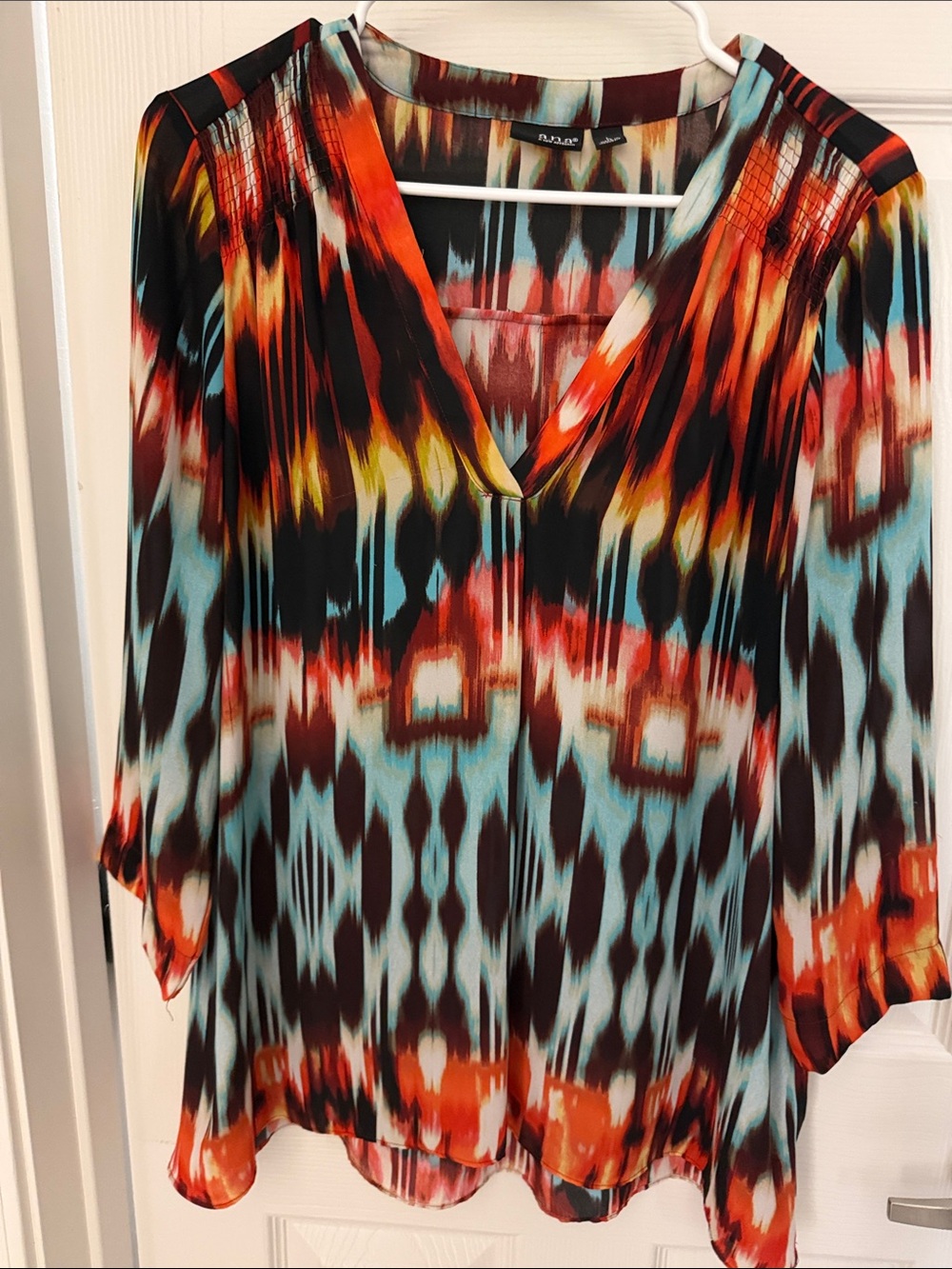 a.n.a Multicolor V-Neck Ikat Print Tunic
